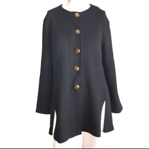 St. John Separates Button Down Front Slit Cardigan